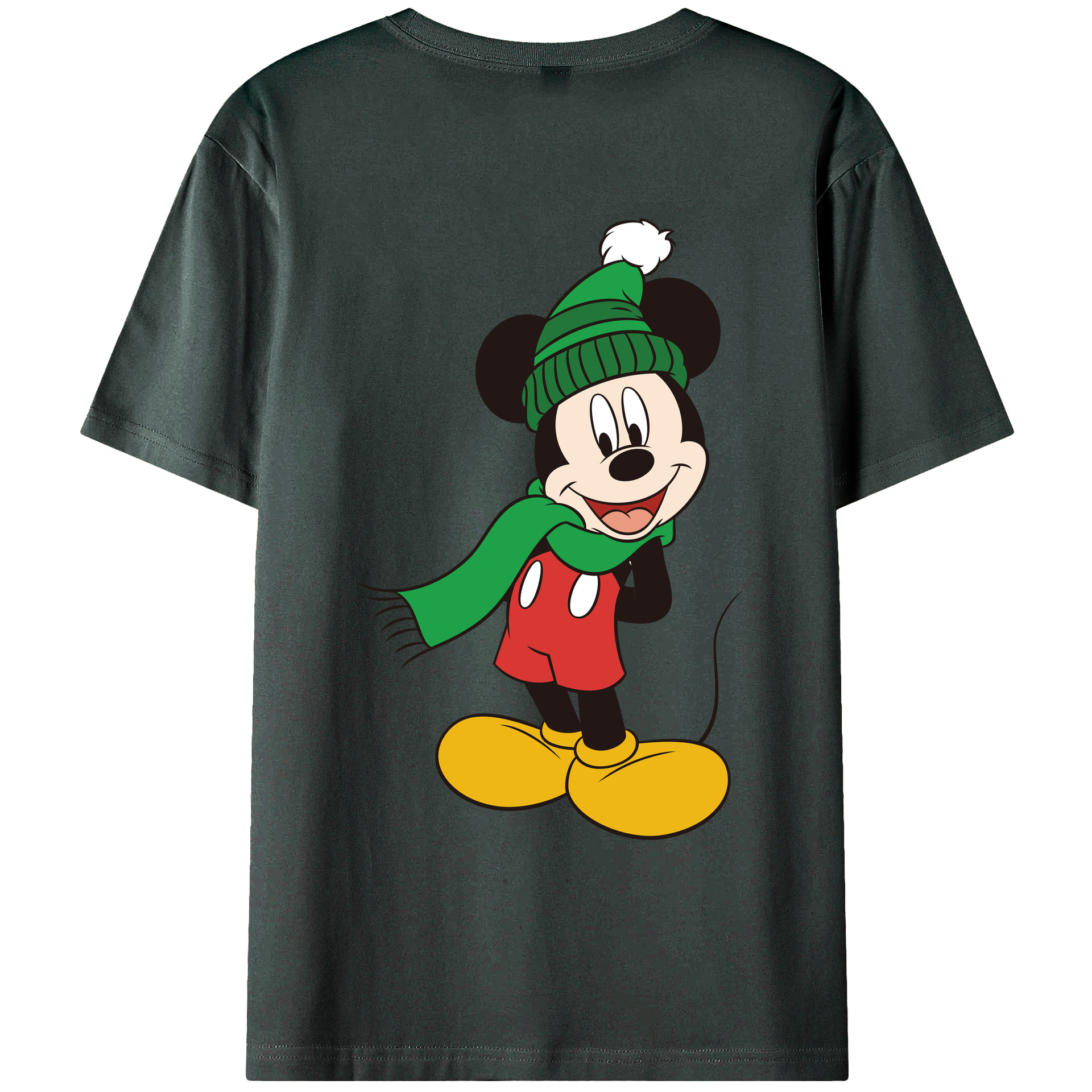 （画像用） ミッキーマウス Mickey Mouse 綿100％ メンズ半袖Tシャツ（バックプリント） 通気性